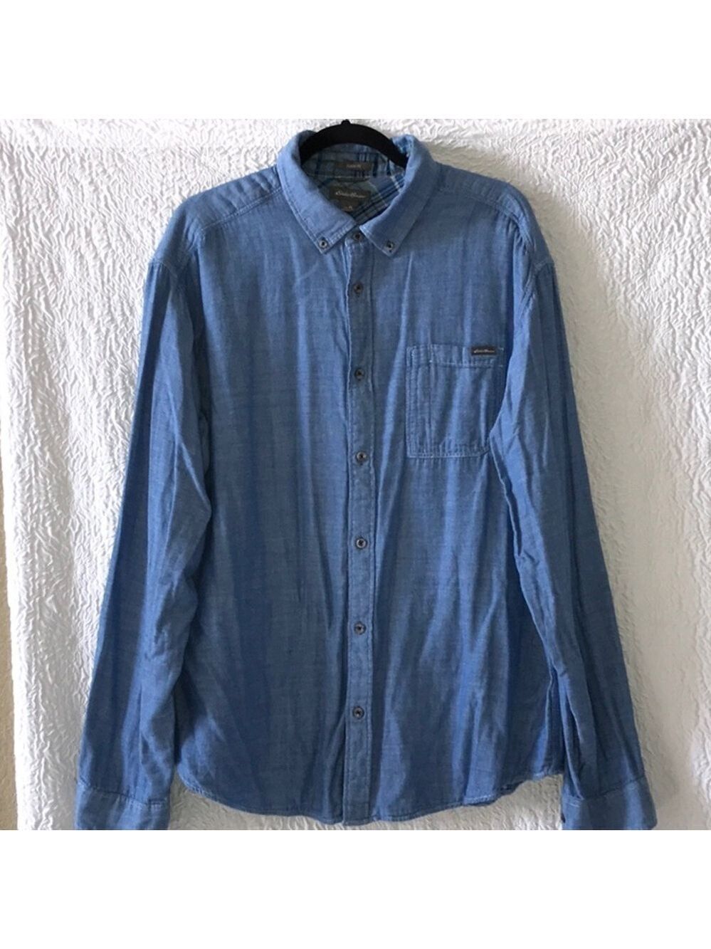 EDDIE BAUER Men's Classic Fit Double Layer Button Down Shirt